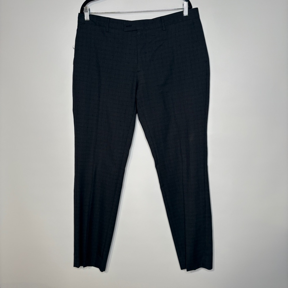 John Varvatos Dress Pants Greyish Plaid with Blue/Green Colors Size 56R = 40 US